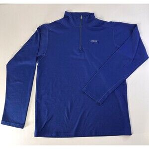 Patagonia Shirt Boys XL Blue Capilene 3 1/4 Zip Base Layer Pullover Performance